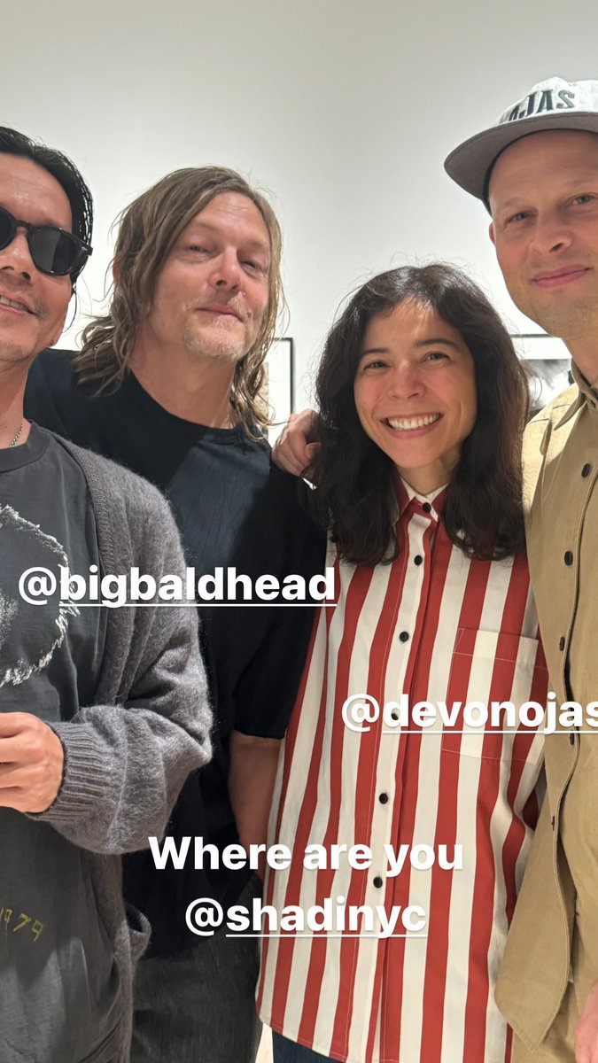 Norman Reedus with Kunichi Nomura and others at a preview of “In Transit”, Norman’s debut photography exhibition, at SAI Gallery in Tokyo, Japan on May 11th. ©️ @/kunichi_nomura on Instagram #ノーマンリーダス