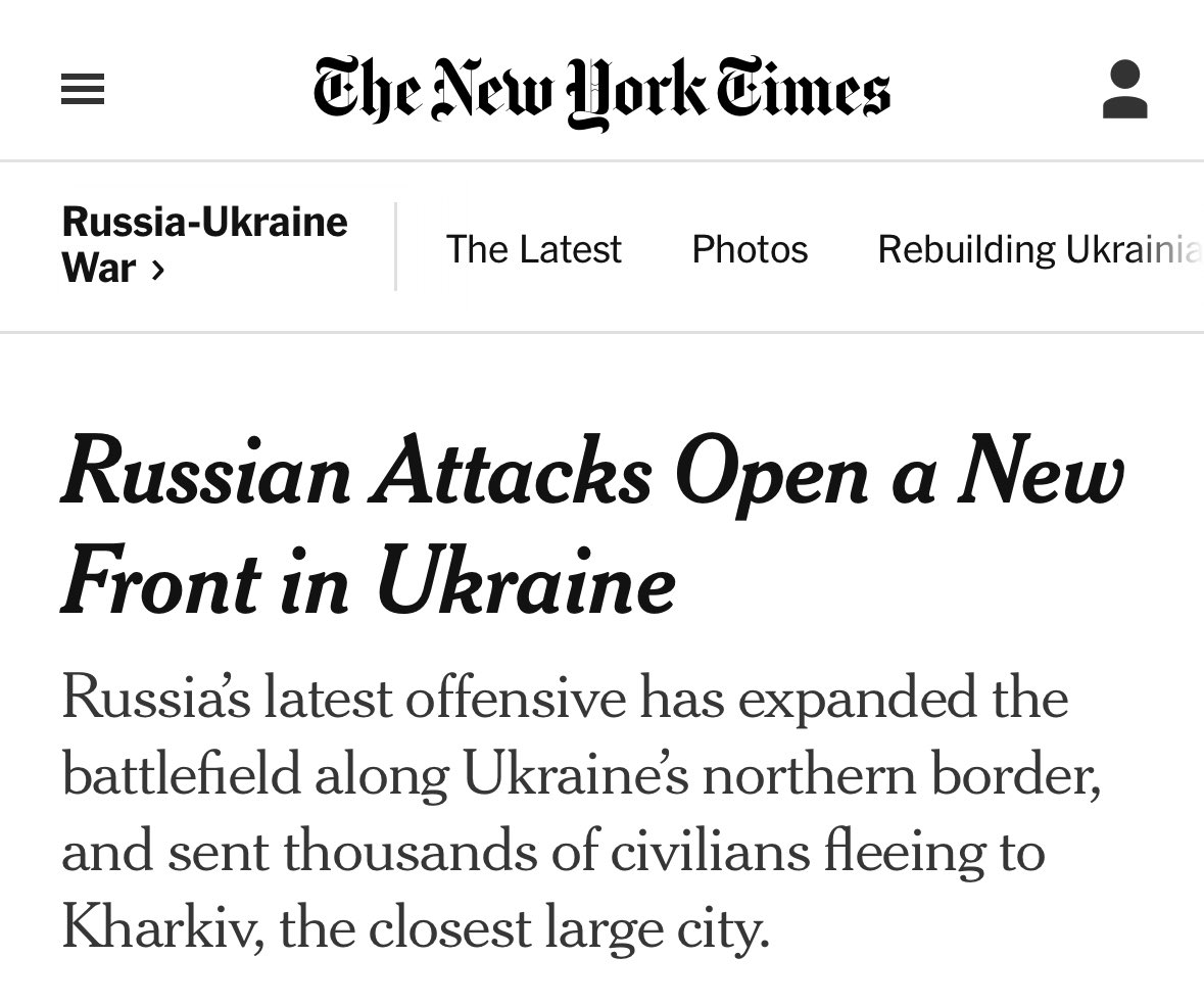 Ukraine Update 🇷🇺🇺🇦 While we were staring up at the sky, Russia launched a massive successful ground offensive north of Kharkiv, Ukraine’s 2nd largest city. Billions in funding and weapons won’t change the fact that Ukraine don’t have the capacity to maintain such a wide front.…