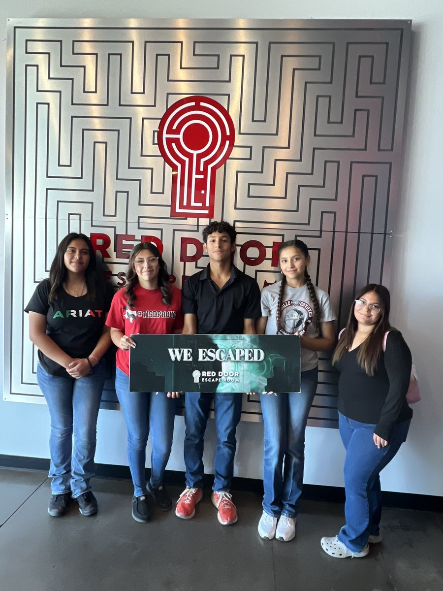 Took our Jr High GT students to an escape room to challenge their problem solving skills and I couldn’t be prouder! They managed to escape and work as a team! At the end they were asking when they could challenge the next one! 🙌🏻 Loved it!! #TISDProud