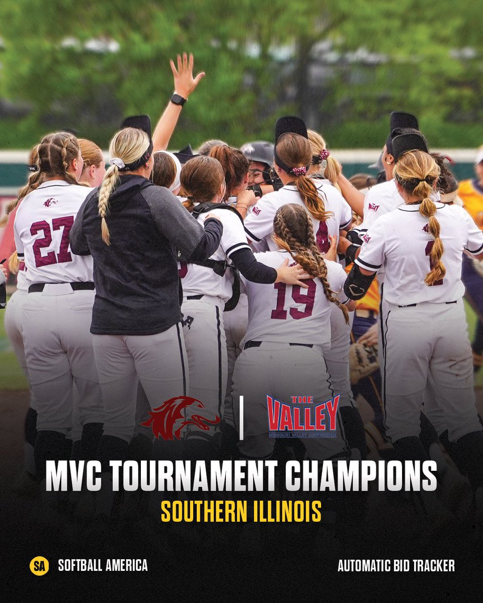 Regular Season ✅ Tournament ✅

<a href="/SIU_Softball/">Saluki Softball</a> wins the MVC Tournament Championship and solidifies their spot in the NCAA Tournament 👏

<a href="/MVCsports/">Missouri Valley Conference</a> | #SoftballAmerica