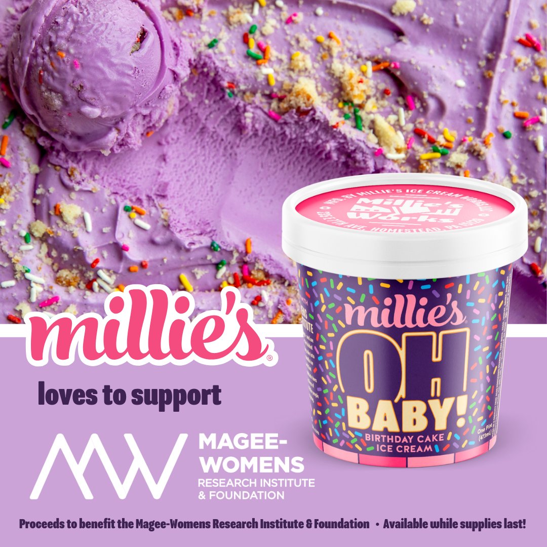 🍦 Introducing Oh, Baby! 💜 Celebrate Mother’s Day with our delicious collaboration with Millie’s Homemade Ice Cream. This purple vanilla flavor is a delightful blend of frosted birthday cake and rainbow sprinkles. Treat the special women in your life to a scoop!