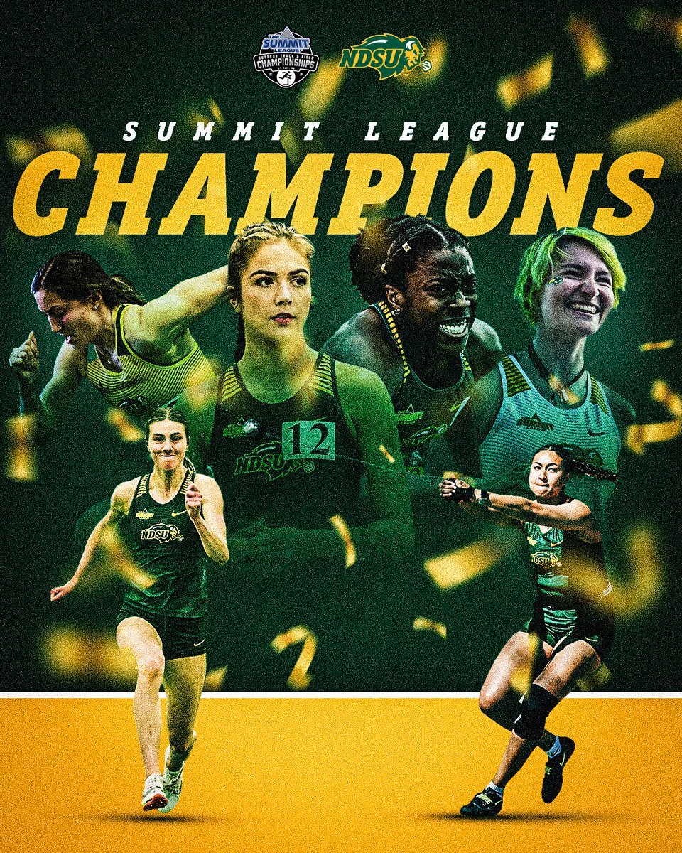 Our 15th Summit League Outdoor title. Combined with 15 Summit League Indoor team titles, the Bison women have now won 3⃣0⃣ team conference championships in 33 tries.