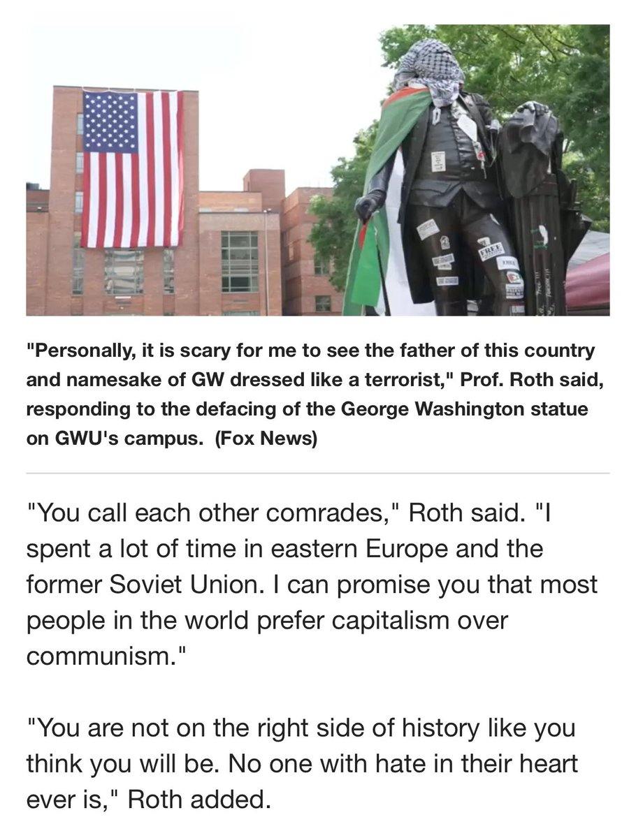 My friends: Please follow Melinda Roth @melindar — the profound and clear law professor at George Washington University who penned a must-read message to students, telling them they call themselves “comrades” but most people would prefer capitalism over communism. It was an honor…