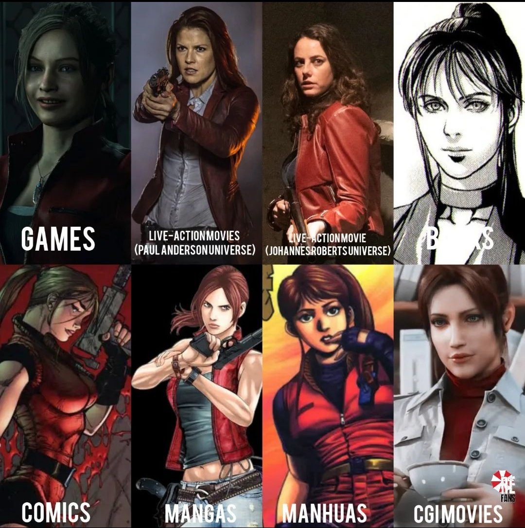 Claire Redfield in the Resident Evil games, live action movies, books, comics, mangas, manhuas & CGI movies 

(Credit: residentevilfans_ on Instagram)

#ResidentEvil #REBHFun #RE #REBH28th #ClaireRedfield #RE2 #ResidentEvil2 #ResidentEvil2Remake #ResidentEvilDegeneration #Capcom
