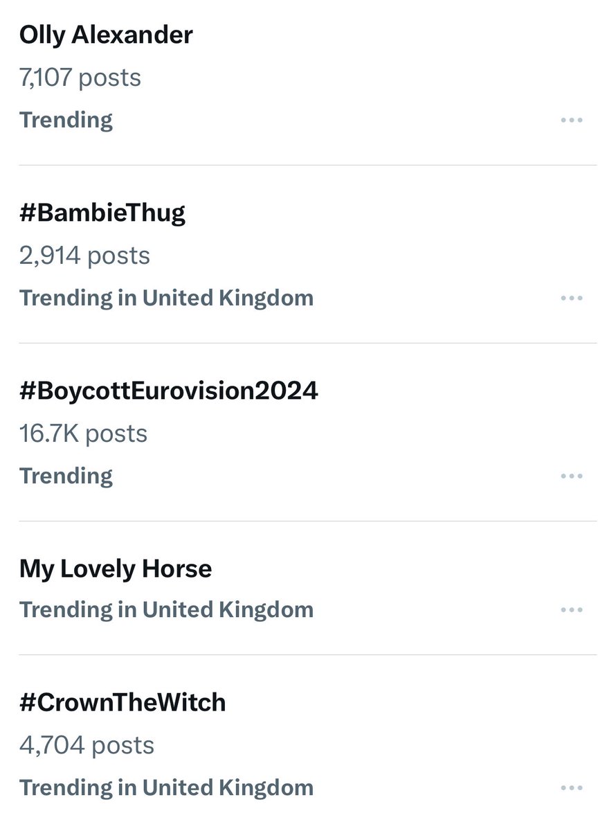 BurkeNat's tweet photo. It’s great to see Ireland’s finest Eurovision entry trending in the UK tonight. I’m obviously talking about My Lovely Horse and not the scary witch woman. #eurovision24 #Ireland https://t.co/ddhT0fh85m