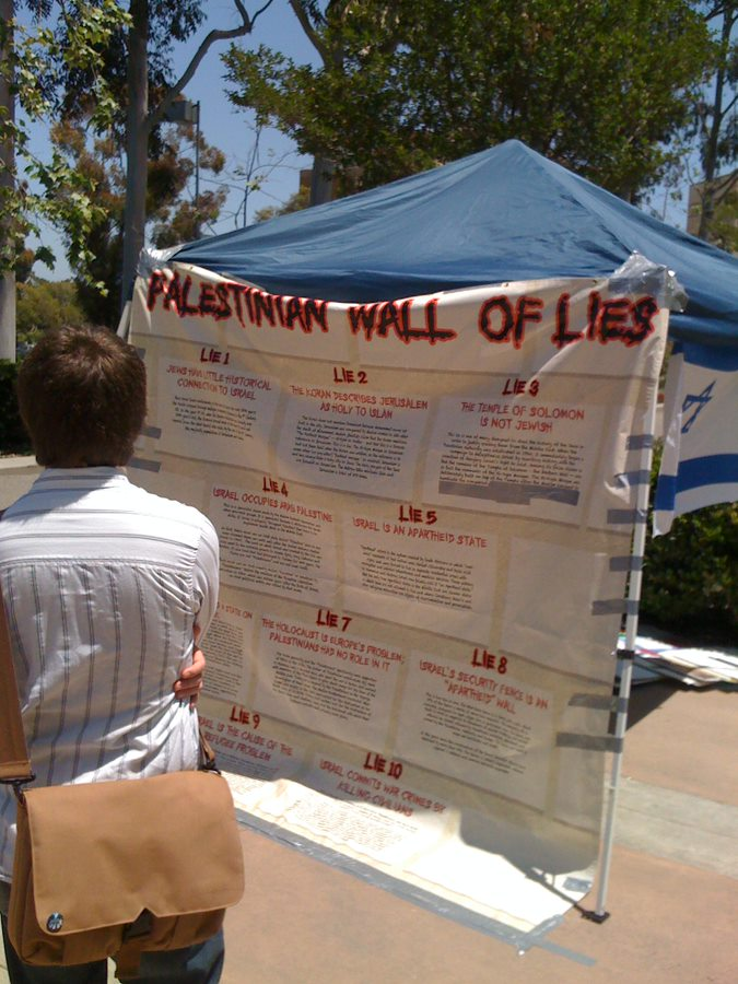 Here's an example of the long, successful information war waged on behalf of #Hamas, this one from 2011 on the @UCIrvine campus in what was the heart of my old State Assembly district. Note the large installation of the 'apartheid' wall - not that the students know the definition…