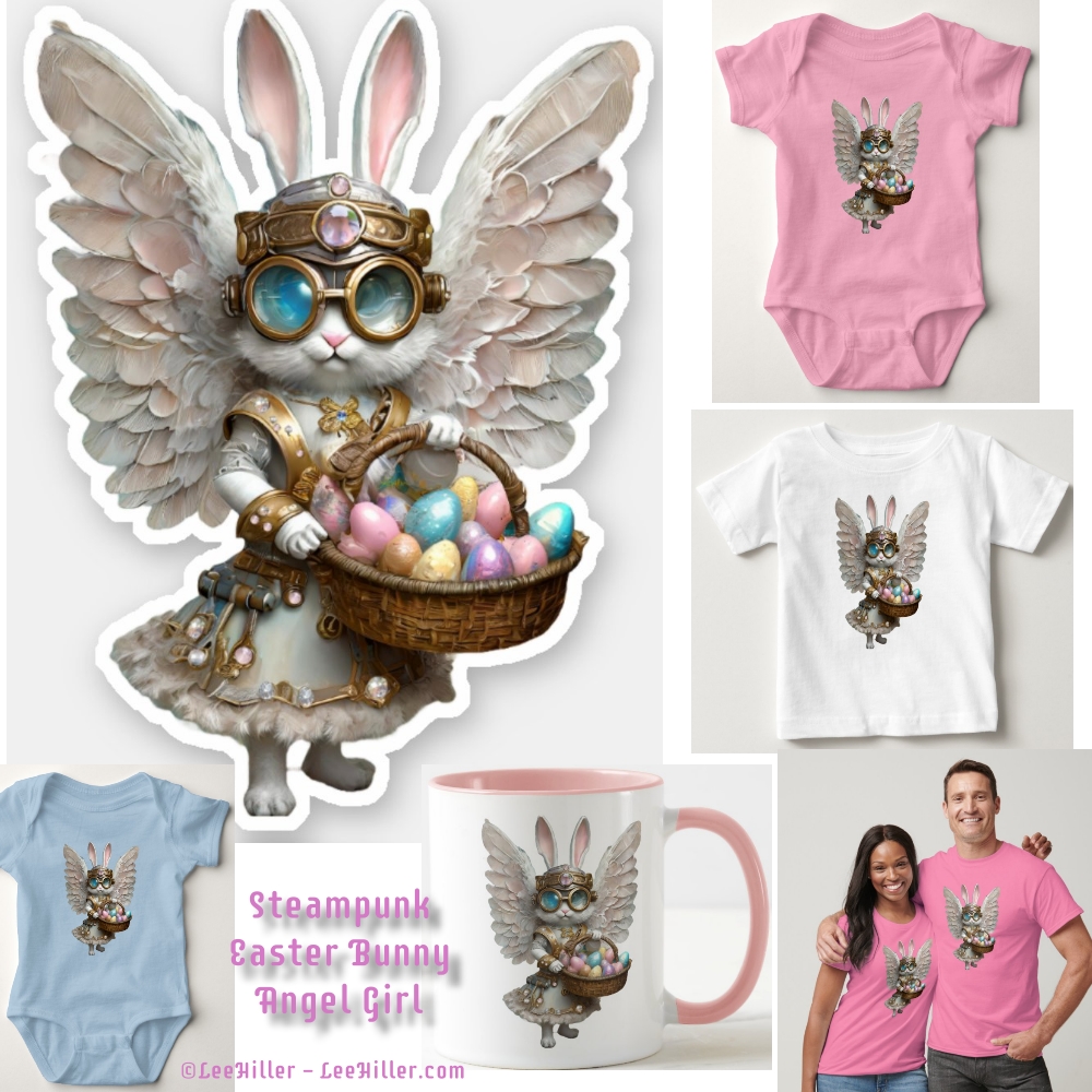🐰⚔️🐰⚔️🐰
Sweet Steampunk Easter Bunny Angel Girl Gifts
zazzle.com/store/leehille…

#EasterRabbit #EasterEggs #Easter #EasterBunny #Angel #gifts #giftideas #steampunk #art #holidaygifts #babygirl #babyboy #babyshower #stickers #mugs #tshirts #babyclothing #babyonepiece