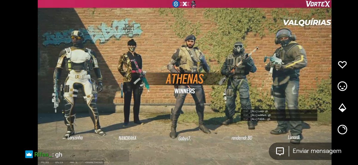 AthenaseSports's tweet photo. Vitória, Guerreiras! ⚔️
Vencemos o mapa Clube por 7 a 4 e abrimos 1 a 0 na md3 contra a #SolidMec!
A vaga na Grande Final do @vortexzonegg está chegando. Vem torcer!
https://t.co/JC36UpXs7W https://t.co/BRUEr4ygs1