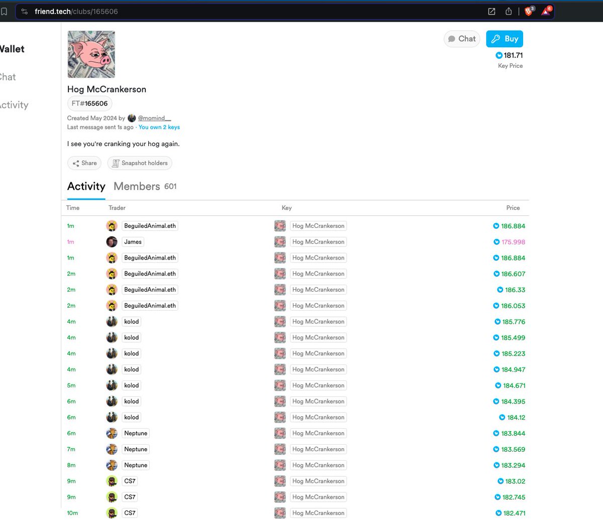 [BREAKING]

Hog McCrankerson crosses 600 members

First to 1k ? 

@friendtech/clubs/165606