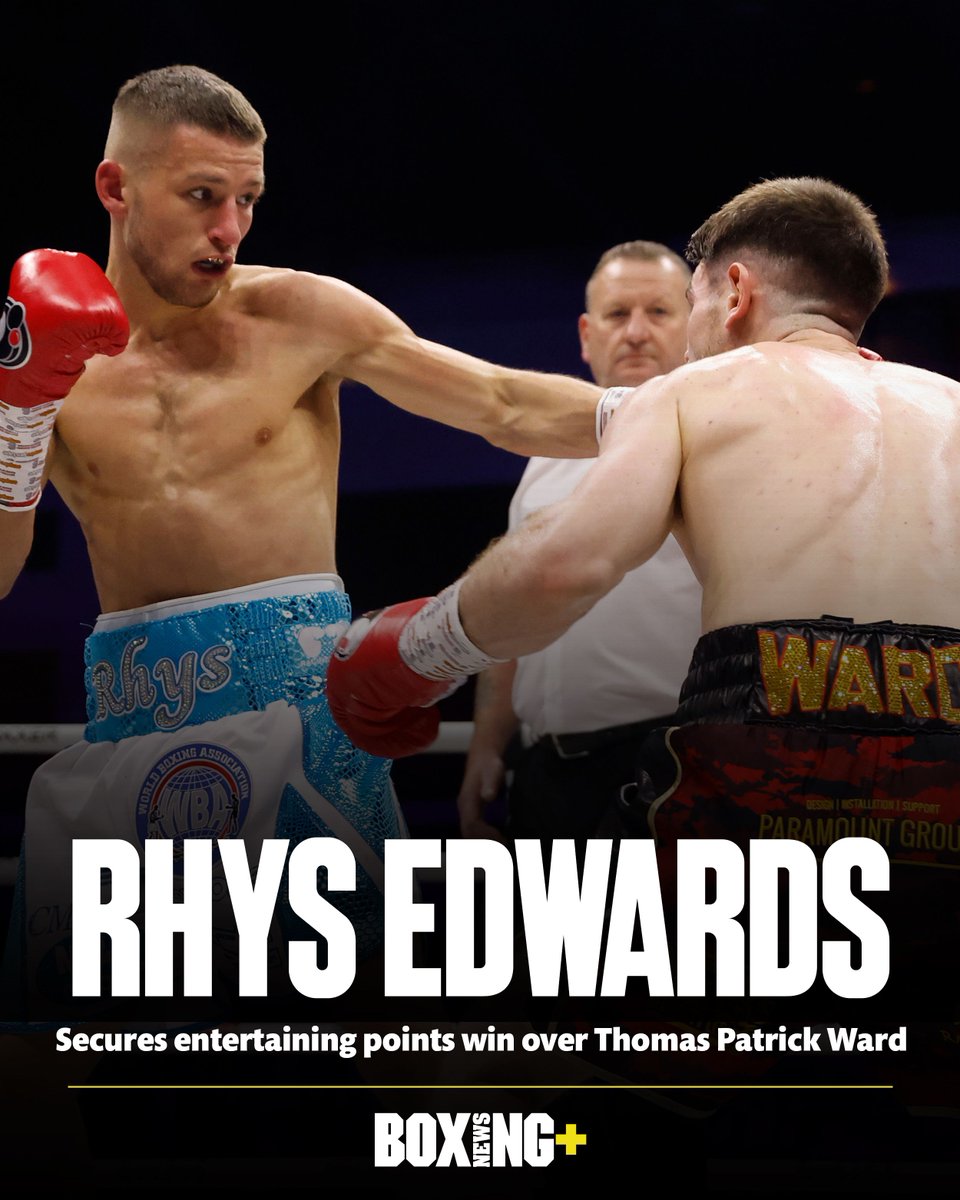🏴󠁧󠁢󠁷󠁬󠁳󠁿 @Rhysedwards2000 pleases the Cardiff crowd with an entertaining decision win over Thomas Patrick Ward. 🗳 99-91 & 98-92 (x2) #McCaskillPrice | #EdwardsWard