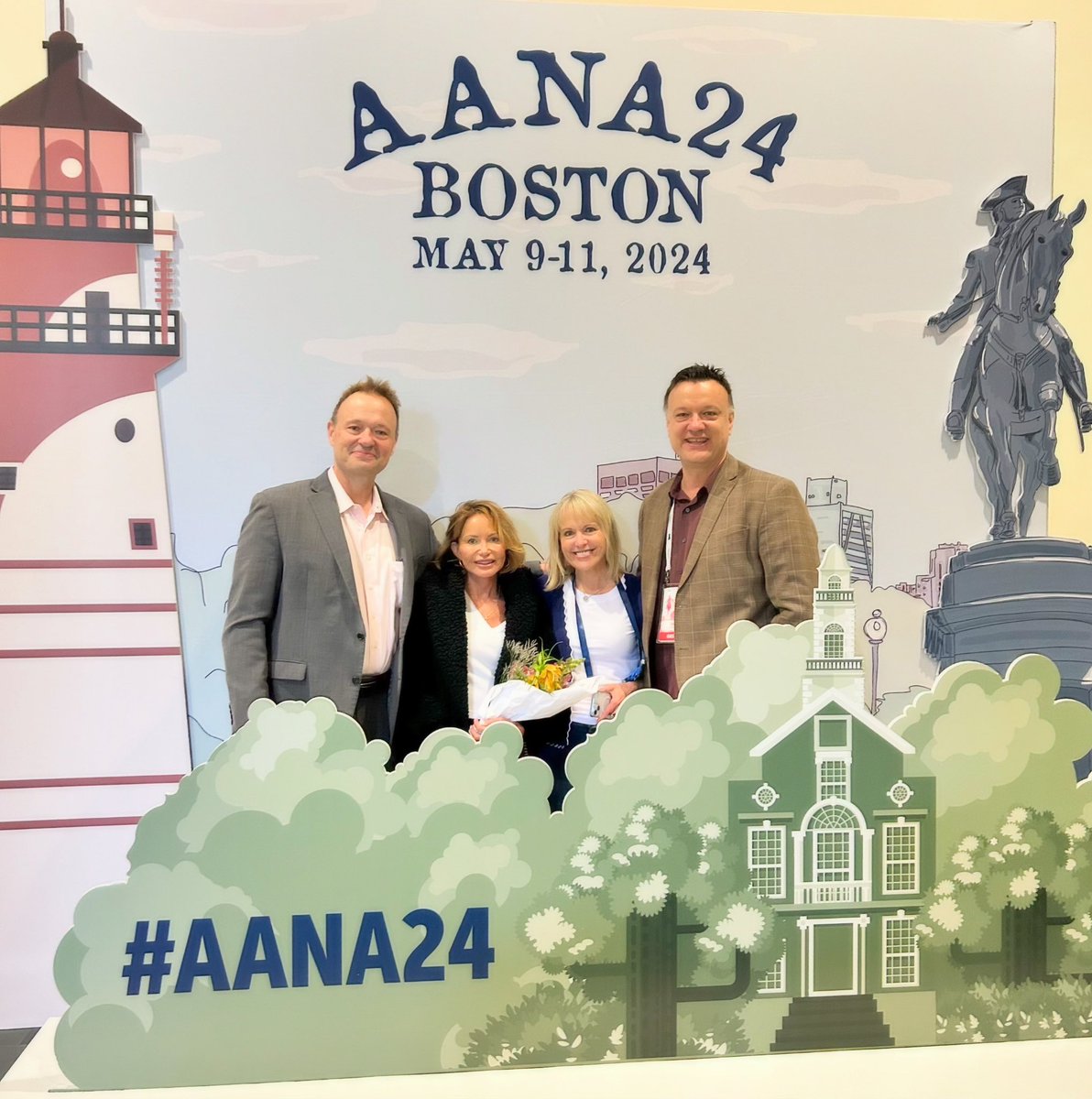 AANA President Dr. John Tokish celebrates a successful year and AANA24 with his brother and their wives. Congrats to him!