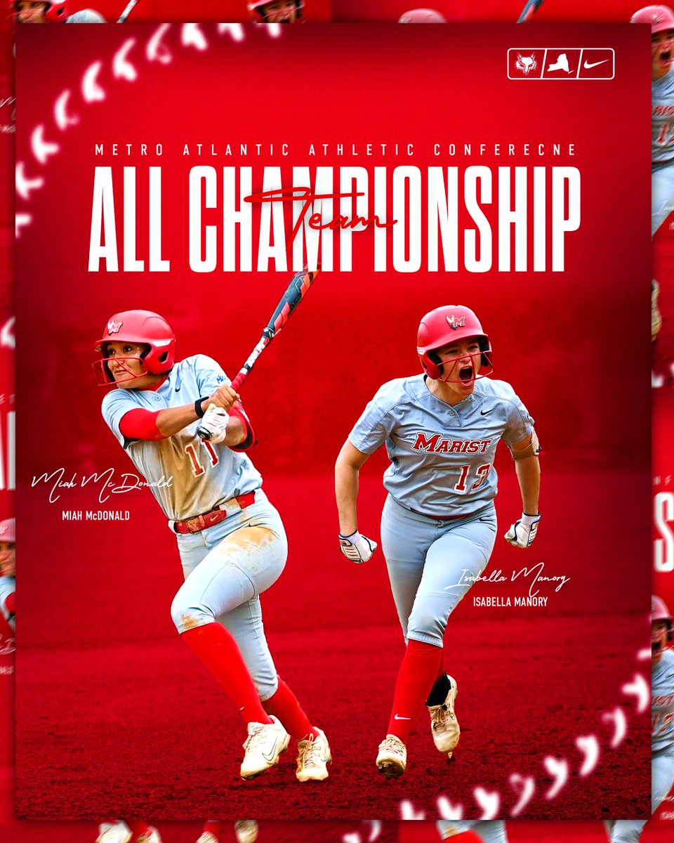 Congratulations to our two MAAC All-Championship Team honorees! 🦊 Miah McDonald: Went 4-for-8 with a pair of two-hit games 🦊 Isabella Manory: Went 3-for-7, with a home run against Canisius