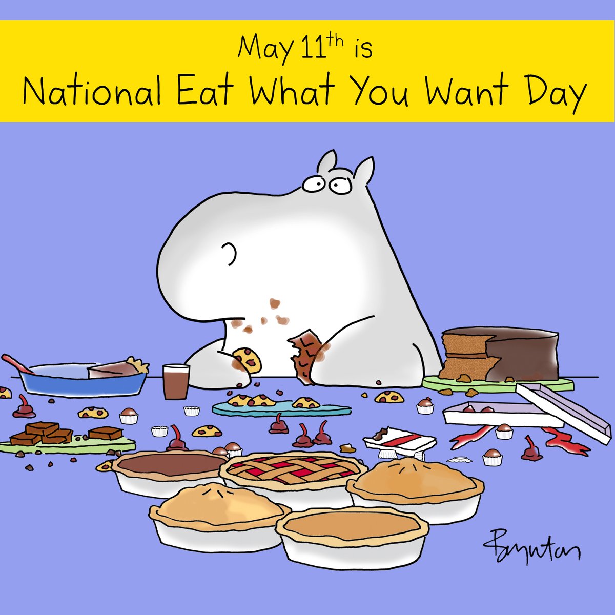 OH NO! How did I miss this?! Okay: steady. Focus. It's still not midnight... #EatWhatYouWantDay