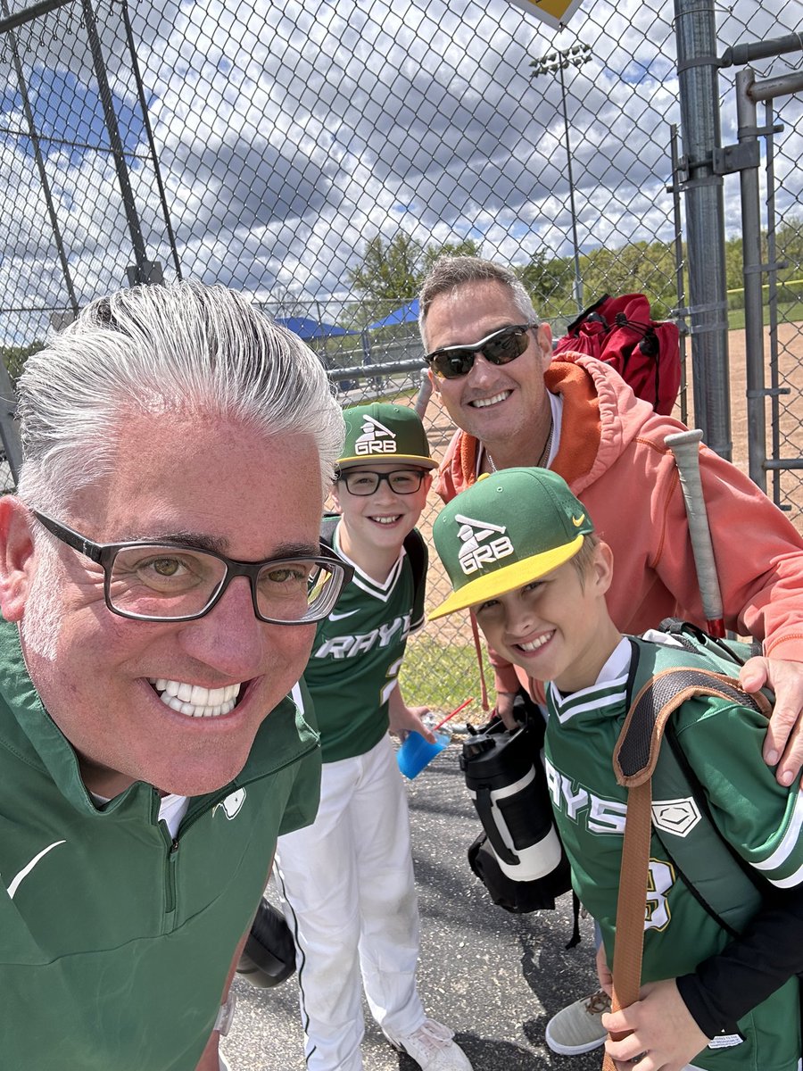 Just a couple of @wmtv15news baseball dads and their sons on a beautiful Saturday afternoon! Charlie Shortino’s son Lucas plays with my son Noah on the @GRBRays 10U Yellow team this summer! We are going to have soooooo much fun, and I think the boys will too 😁