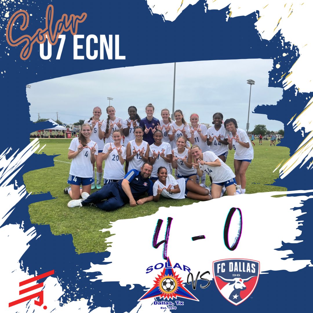 Solar 07/06G ECNL (U19) (@solar07g) on Twitter photo Solar vs FCD never disappoints‼️
Another great TEAM effort and TEAM win. Thank you to everyone that came out to watch, including college coaches! We 🫶 to see you on our sidelines!
3 more to go…
<a href="/ECNLgirls/">ECNL Girls</a> <a href="/SolarSoccerClub/">Solar Soccer Club</a> <a href="/TopDrawerSoccer/">TopDrawerSoccer</a> <a href="/PrepSoccer/">Prep Soccer ⚽️</a> <a href="/ImYouthSoccer/">ECNL/GA/Recruiting/College Soccer</a> Solar vs FCD never disappoints‼️
Another great TEAM effort and TEAM win. Thank you to everyone that came out to watch, including college coaches! We 🫶 to see you on our sidelines!
3 more to go…
<a href="/ECNLgirls/">ECNL Girls</a> <a href="/SolarSoccerClub/">Solar Soccer Club</a> <a href="/TopDrawerSoccer/">TopDrawerSoccer</a> <a href="/PrepSoccer/">Prep Soccer ⚽️</a> <a href="/ImYouthSoccer/">ECNL/GA/Recruiting/College Soccer</a>