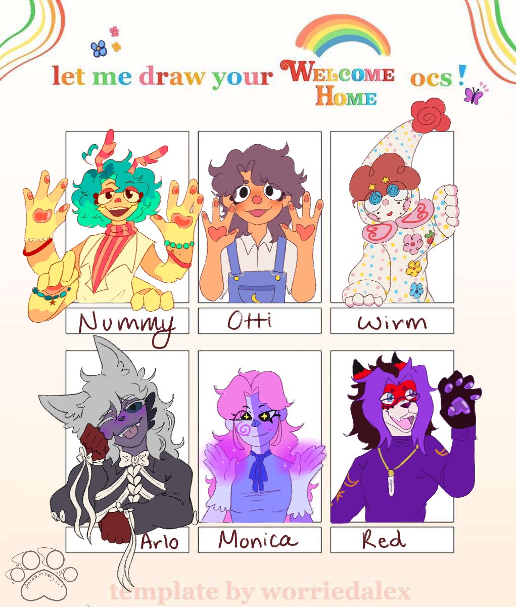 I finally finished em all!! I had so much fun drawing all of your OCs!
#WelcomeHome #welcomehomeoc