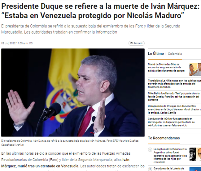 Entonces, el comandante de las antiguas FARC, Iván Márquez, no estaba muerto, como habían asegurado varias versiones... 🤔