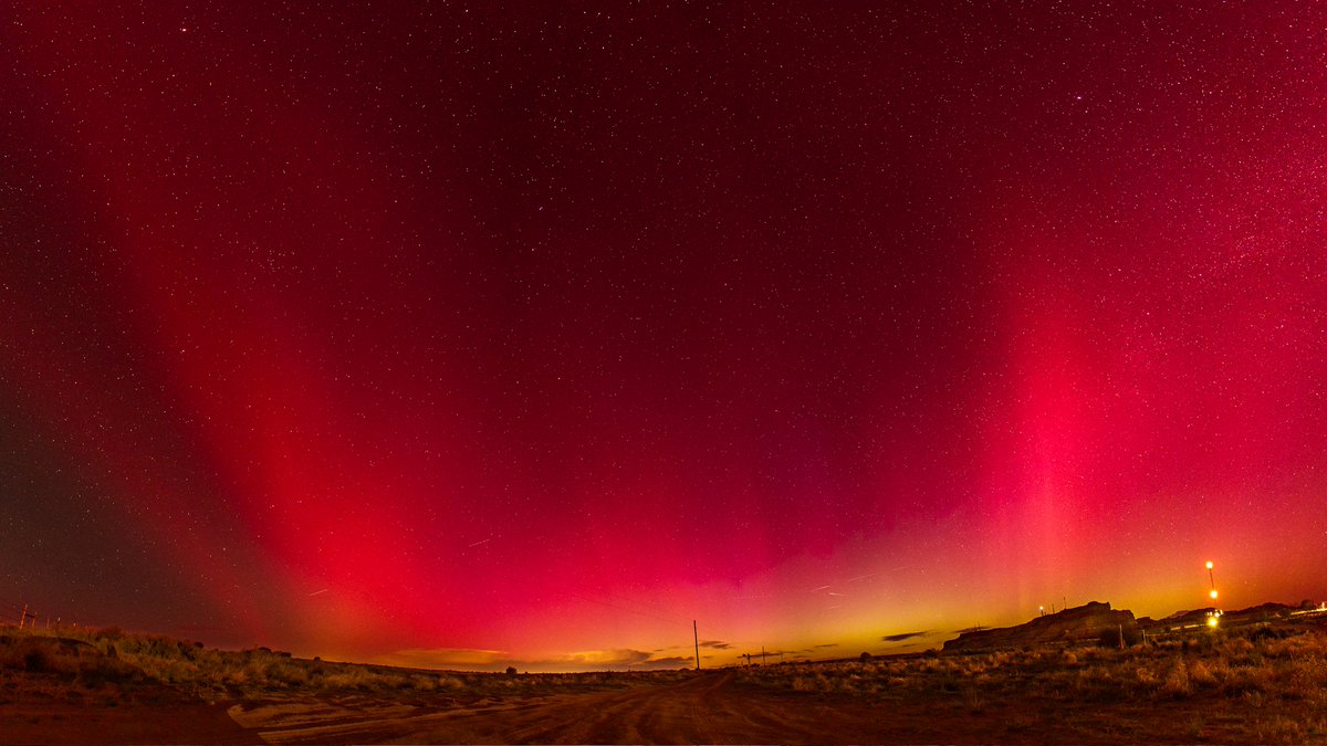 The Northern Lights seen from New Mexico. I wish the photo was more interesting, but it was cold, super windy, and pitch black. So I took this from the warmth and safety of my car. #Newmexico #wx #LandOfEnchantment #nmwx #NorthernLights #Auroraborealis #aurora #SolarFlare