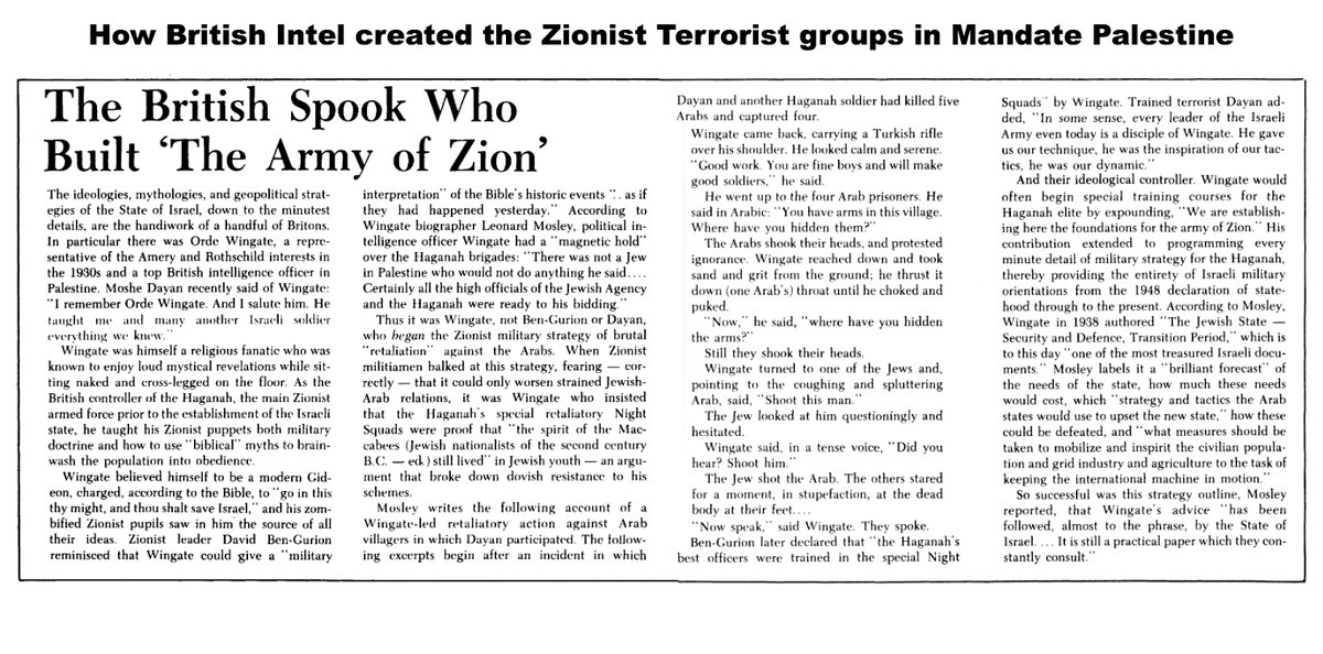 How British Intel created the Zionist Terrorist groups in Mandate Palestine.