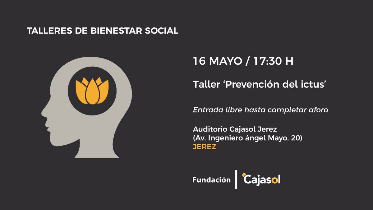 Enriquece tu vida en el Teatro Cajasol Jerez. Participa en nuestros talleres gratuitos del 13 al 16 de mayo. Explora la arteterapia, aprende a construir relaciones más fuertes y descubre cómo prevenir el ictus. ¡Aprovecha esta oportunidad de mejorar tu bienestar!