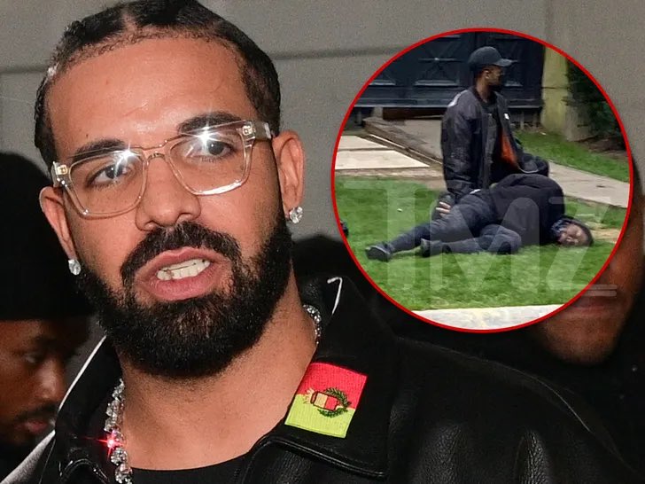 SECURITY TAKES DOWN A 3RD TRESPASSER AT DRAKE'S HOME. 😳 ‼️ An eyewitness tells TMZ, he was riding by Drake's pad on his bike when he saw two of Drake's security guards tackle a guy to the ground, placing a knee on his back to prevent him from getting up.