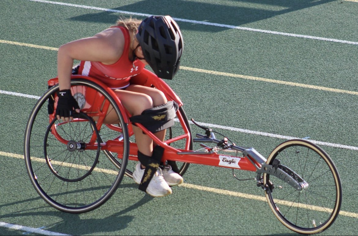 Congratulations to <a href="/meganhoersten/">Megan</a> on winning the 100m seated dash, 400m seated dash, and seated shot put at the NWC meet! Megan also qualified for the 2024 state championship meet!
