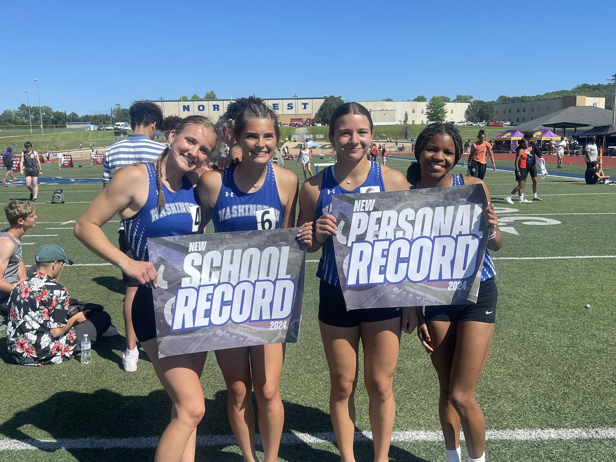 Congratulations Abigail Gilliatt, Liberty Cragun, Alyson Paule, &amp; Asiyanna McGee..
NEW SCHOOL RECORD
in the 4x100m Relay at the District Championships!