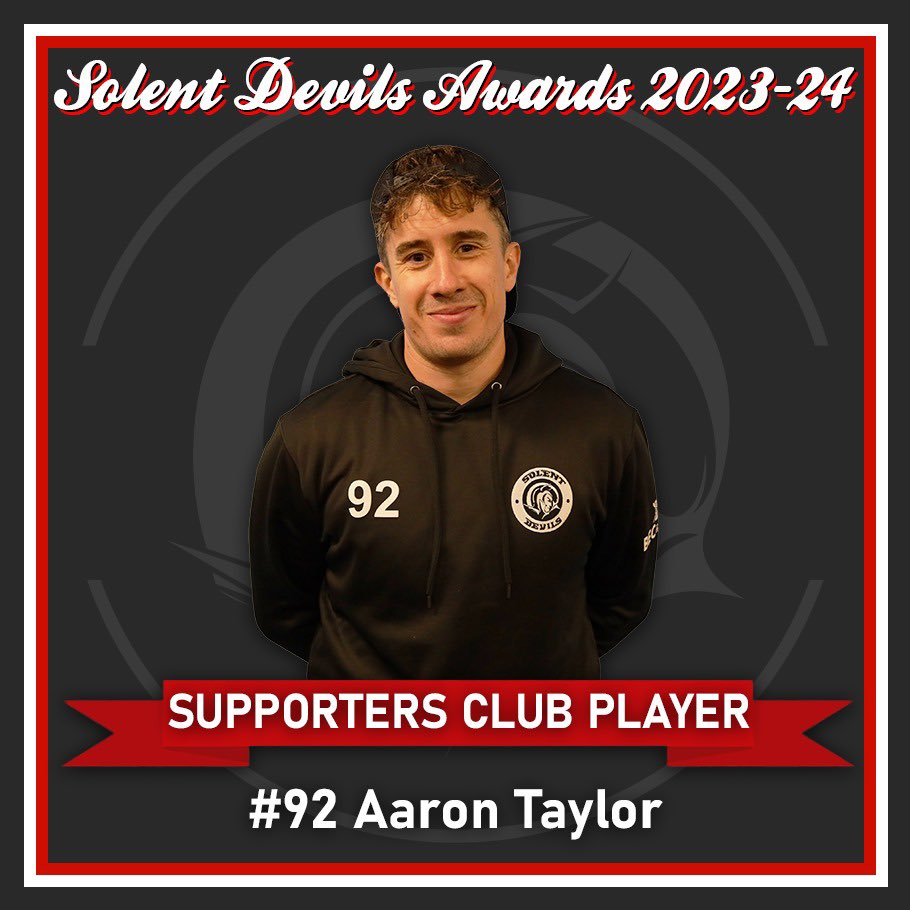 🏆 SUPPORTERS CLUB PLAYER AWARD 🏆

The 2023-24 Solent Devils Supporters Club Player Award goes to…

#92 Aaron Taylor

#togetherstronger