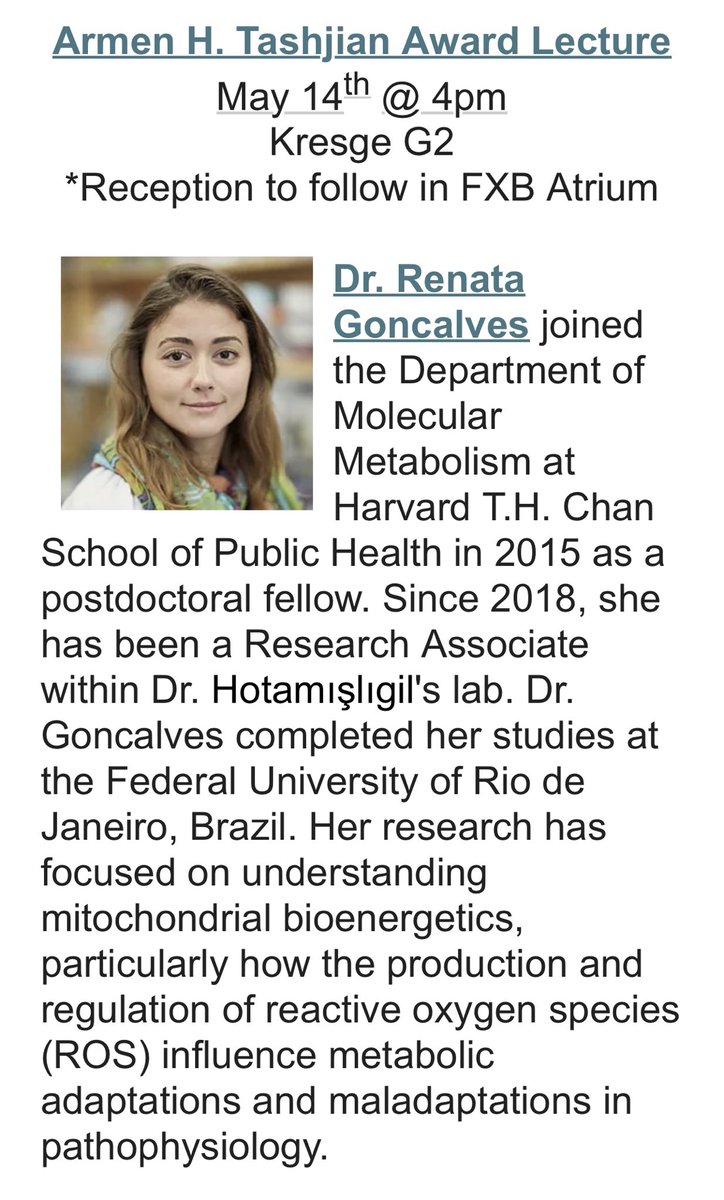 Dr. Goncalves, Research Associate ⁦⁦@gshlab_ulkerctr⁩, for receiving the Tashjian Award for her groundbreaking work on oxidative stress. Congratulations Renata👏👏. Dr. Goncalves ⁦⁦@gshlab_ulkerctr⁩ Tashjian ödülünü alan ilk Araştırma Görevlisi. Tebrikler 👏👏