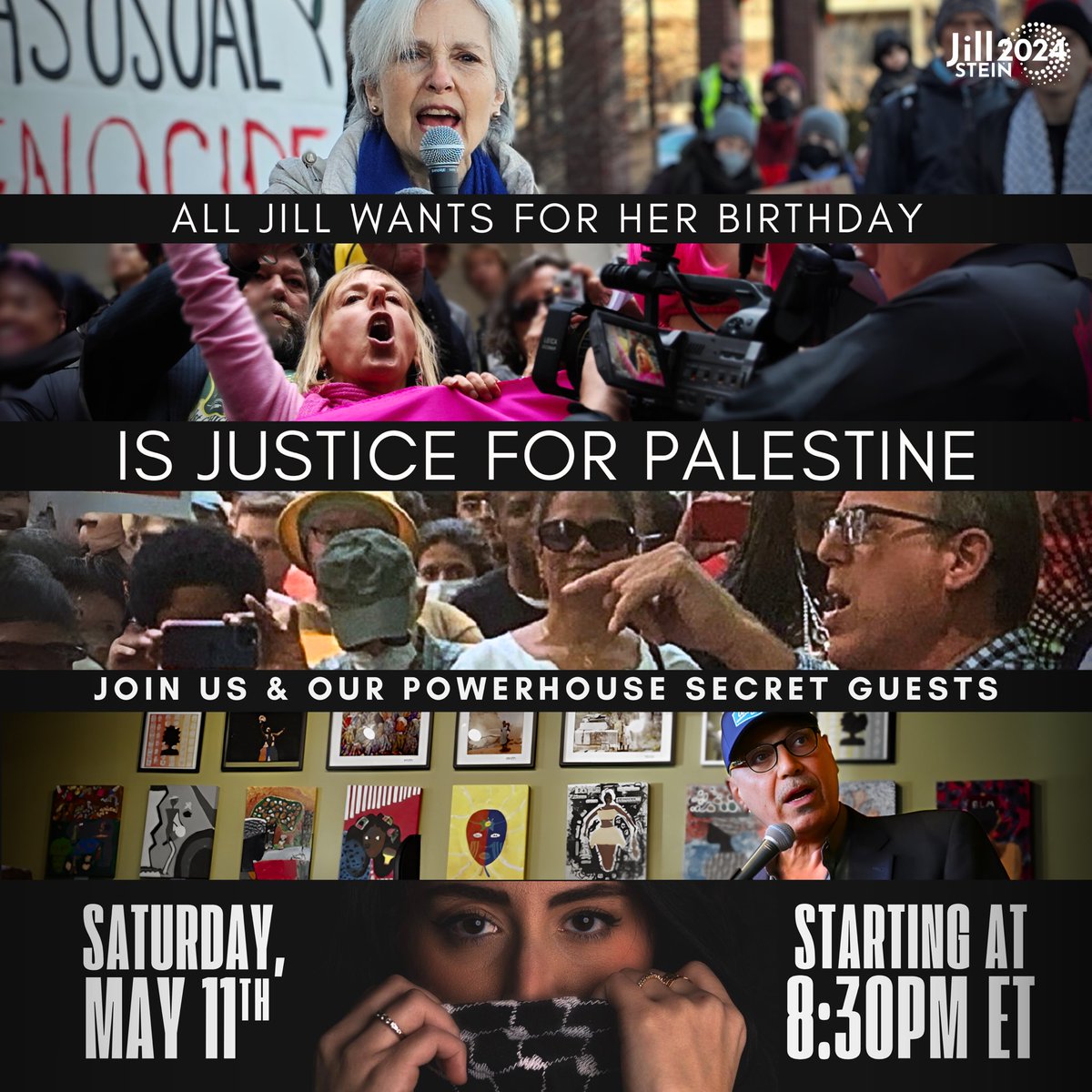 JOIN ME for a special Birthday Livestream to end genocide in Gaza, with special guest @medeabenjamin, along with Palestinian-American activist @JenanMatari, @busboysandpoets founder @andyshallal, @Columbia Professor @anthonyzenkus and other surprise guests:…