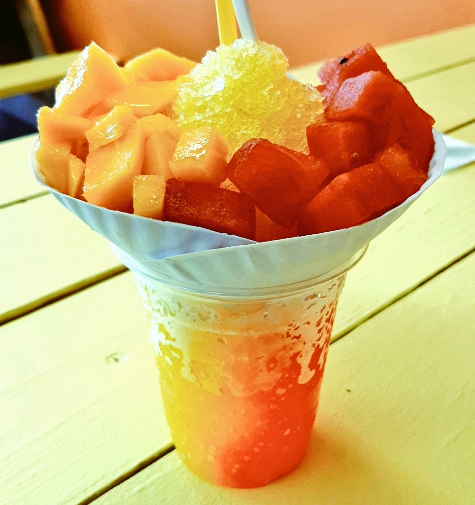Ice Ice Baby Ice Cream Shop #SanAntonio Texas 
Mexican Shaved Ice Refreshing 😋 Mango Watermelon
#YummyliciousChef🐻 
#Travels #snacks #dessert