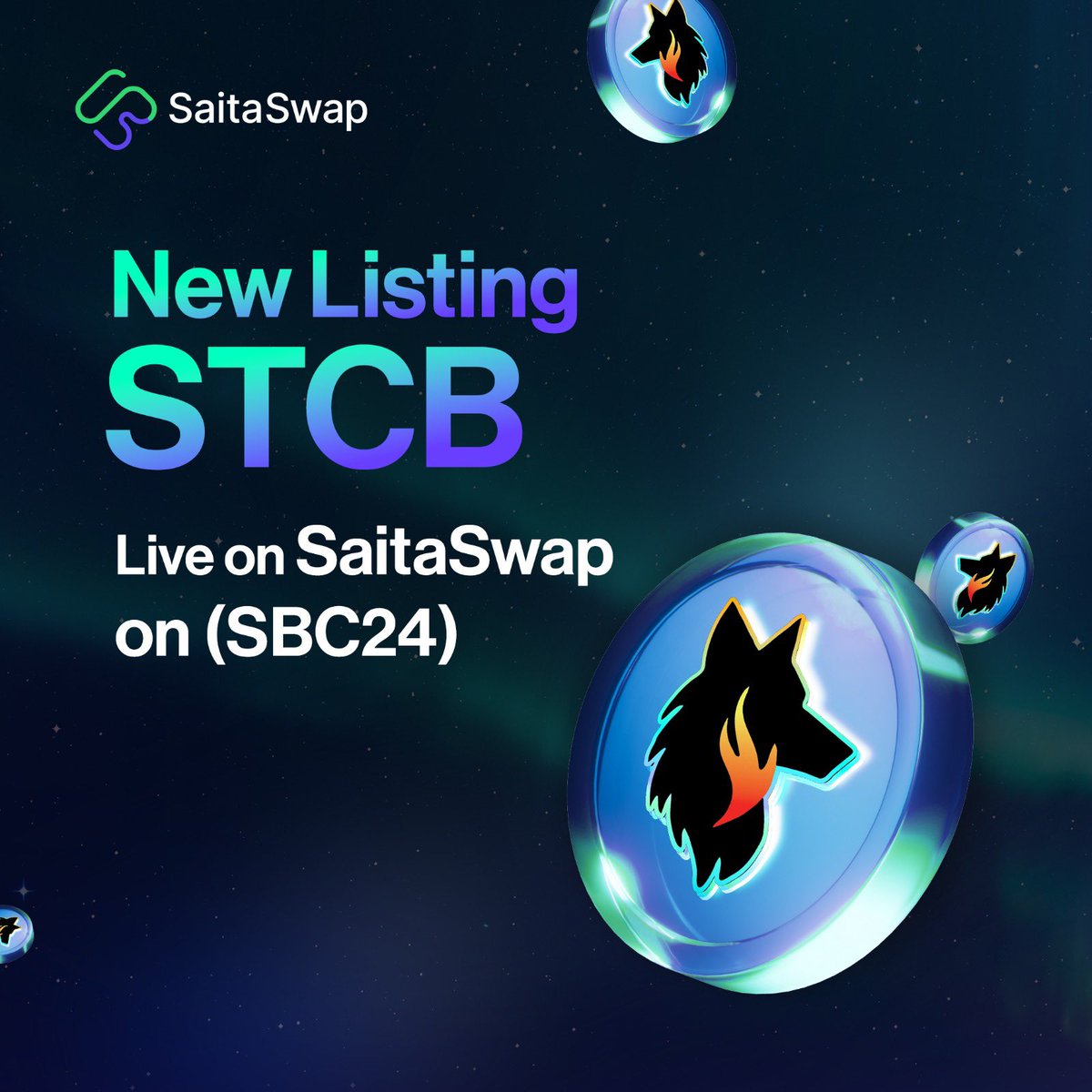$STCB ( @SaitaChain_Burn ) is now listed and trading live on SaitaSwap DEX through SaitaBlockchain - SBC 💻📱dex.saitachain.com Trading Pair : STCB/STC 💼 Supply : 32 Million Tokens 💎 32% of the Supply 💰 Max Buy : 1% 🛡 Max Hold : 4% 💸 Max Sell : 1% 📈 Buy Tax : 4%