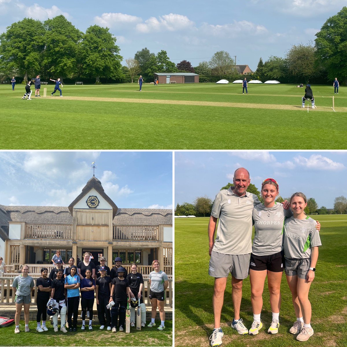 Two little bits oh history made today. Firstly for the @leicswomenccc U17 girls as they played their first competitive match against @uppinghamschool. The second is it’s the first time that girls have played on the 1st XI pitch at Uppingham (founded in 1584!). 

#GirlsCricket🏏