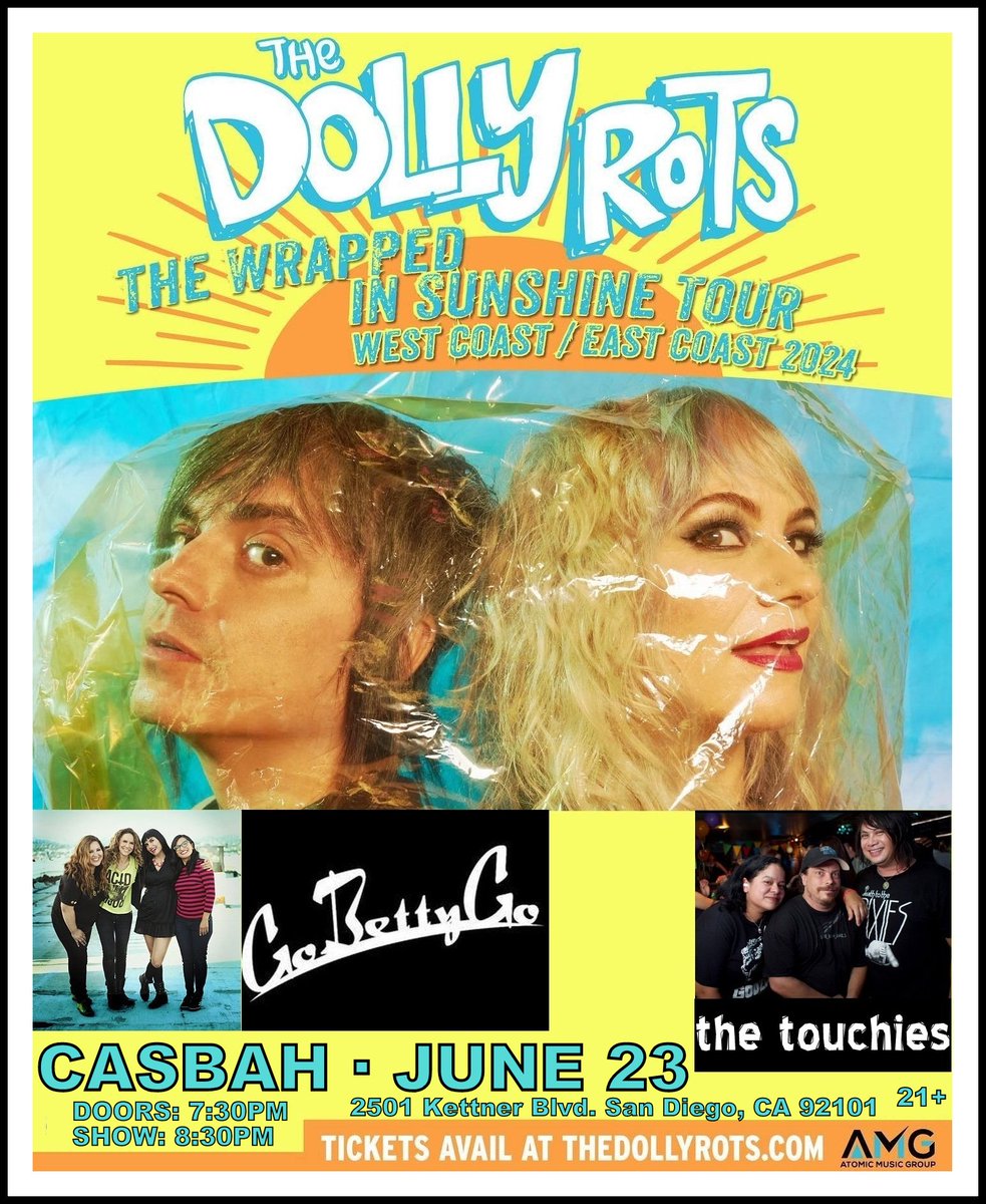 GET READY TO PARTY WITH @thedollyrots , @gobettygoofficial AND @the.touchies AT @casbahsandiego ON SUNDAY • JUNE 23RD!! DOORS 7:30PM/SHOW 8:30PM • 21+ • TICKETS: $20 • CASBAHMUSIC.COM • THEDOLLYROTS.COM ROCK THE CASBAH WITH US! touchies 📷 by @honeyiscool