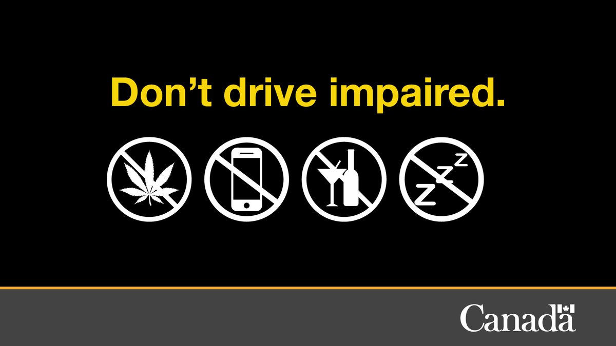 Whether you’re under the influence of drugs or alcohol, fatigued or distracted, impaired driving is a huge risk to you and your passengers. Drive safely and learn more: canada.ca/en/services/po…