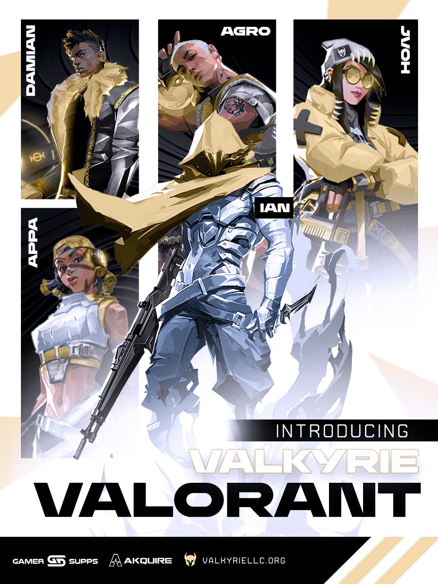 Oh boy does it feel good to be back😉

Welcome VALK Valorant to our esports roster! 

🪓 <a href="/ShiftyVAL/">Ian</a> 
🪓 <a href="/appaVL/">appa</a> 
🪓 <a href="/CactustheFrog/">cactus</a> 
🪓 <a href="/jjvohh/">jvoh</a> 
🪓 <a href="/Agr0fps/">Agr0</a> 

#ForTheHird | <a href="/GamerSupps/">Gamer Supps®</a> | <a href="/Akquire/">Akquire</a>