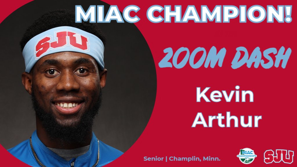 A SPRINT SWEEP X3! For the 3rd-straight season, senior Kevin Arthur completed the sweep of the 100 & 200 dashes w/a school-record time of 20.68 seconds to win the 200! #GoJohnnies #d3tf