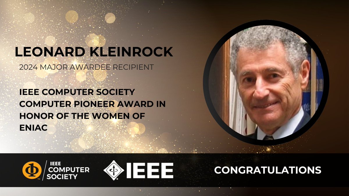 Congratulations to 2024 #IEEECS Computer Pioneer recipient, Leonard Kleinrock! He has received this award for developing the mathematical theory of data networks, the technology underpinning the Internet. Read his interview @ bit.ly/3UzgeBr

#IEEE