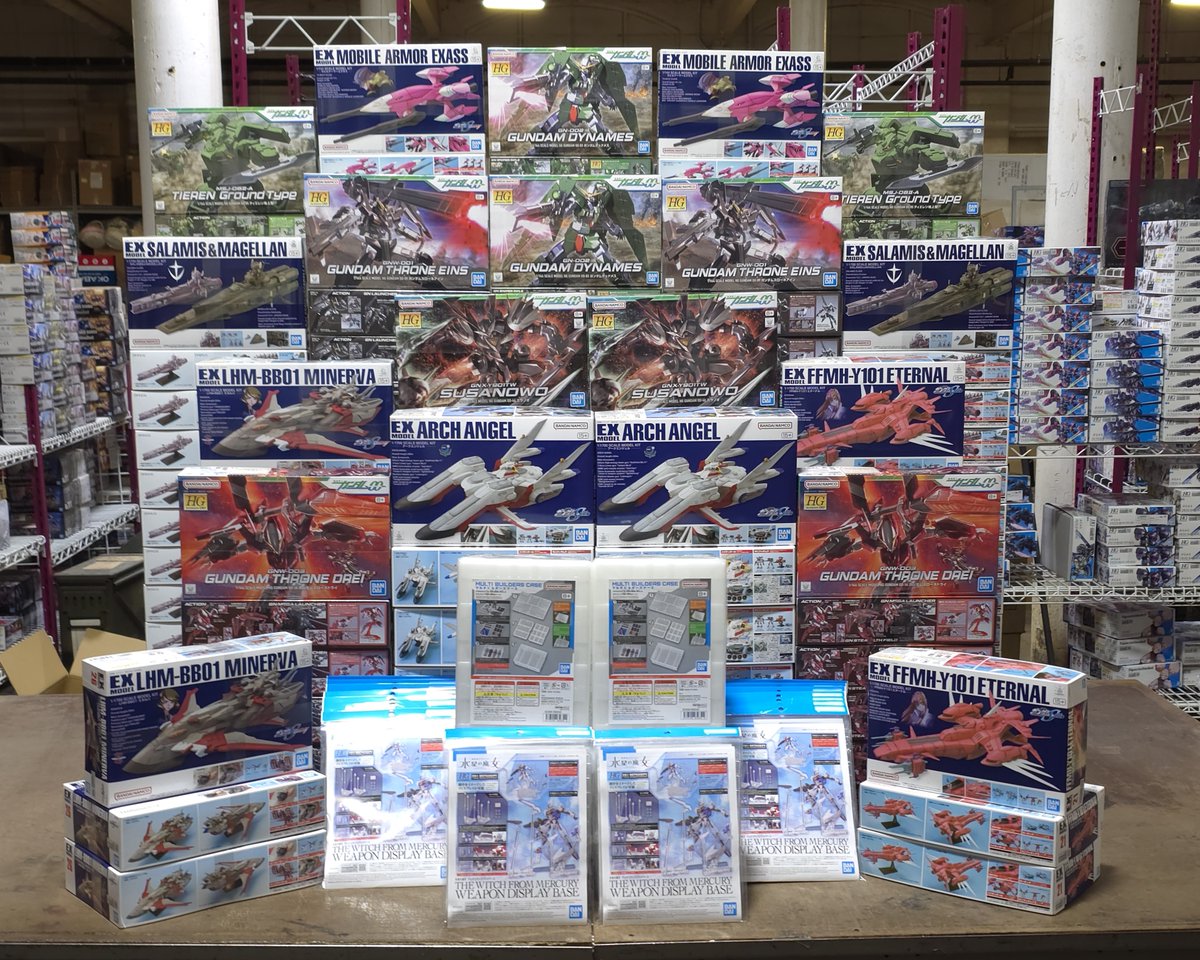The 36th Gunpla Shipment Tower is here! Features 10 Model kits like a bunch of Gundam 00, Susanowo, Dynames, Tieren, Throne Eins & Drei, EX Models like Exass, Archangel, Minerva and more. Get them today! #gundamshipmenttower #gunpla #gundam #gundambuilder #modelkits #gundampros
