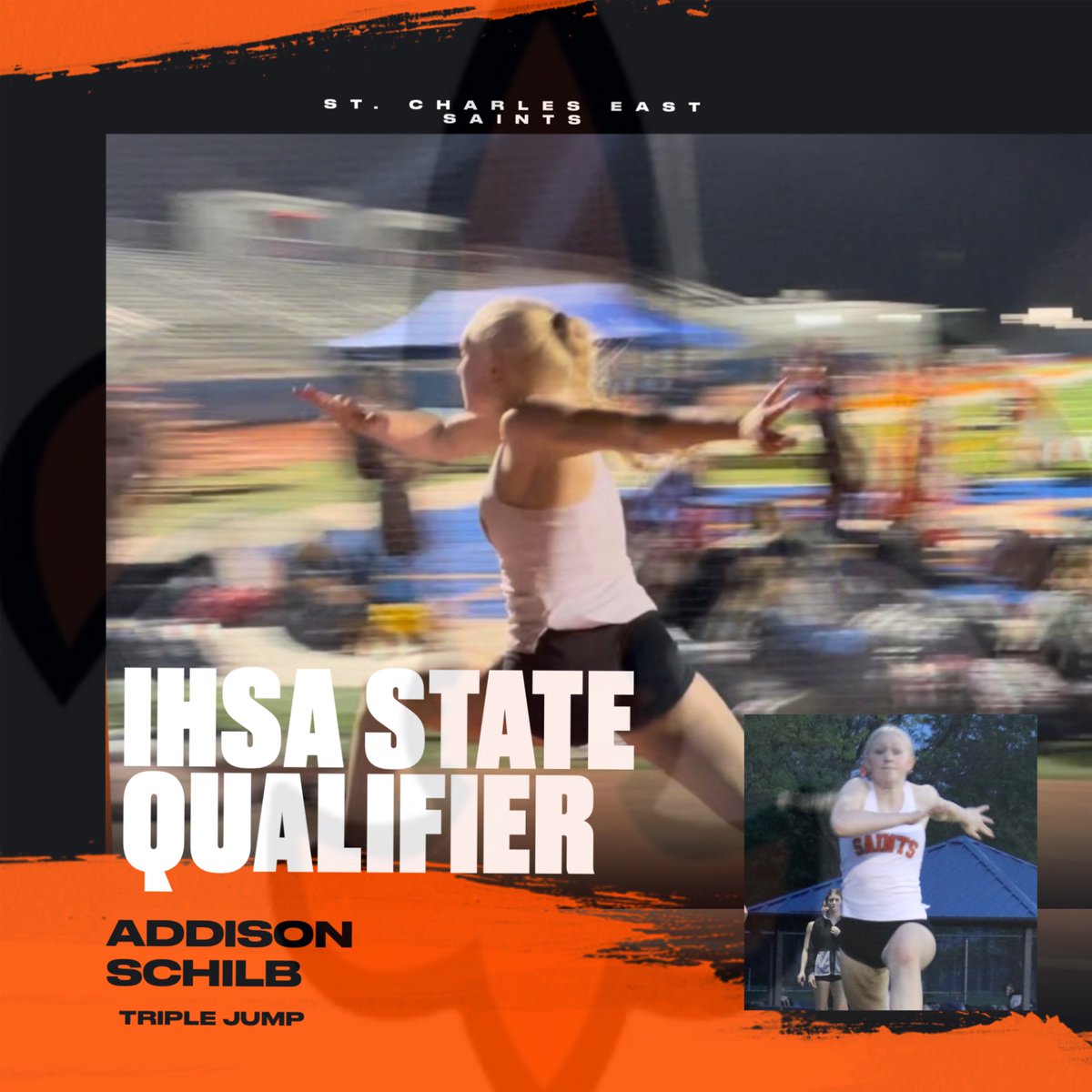 Addison Schilb is our first Triple Jumper at state since Katie Kempff in 2022! She keeps getting better and better! Can’t wait for her to experience competing at the State Meet in Triple and the 4x200!