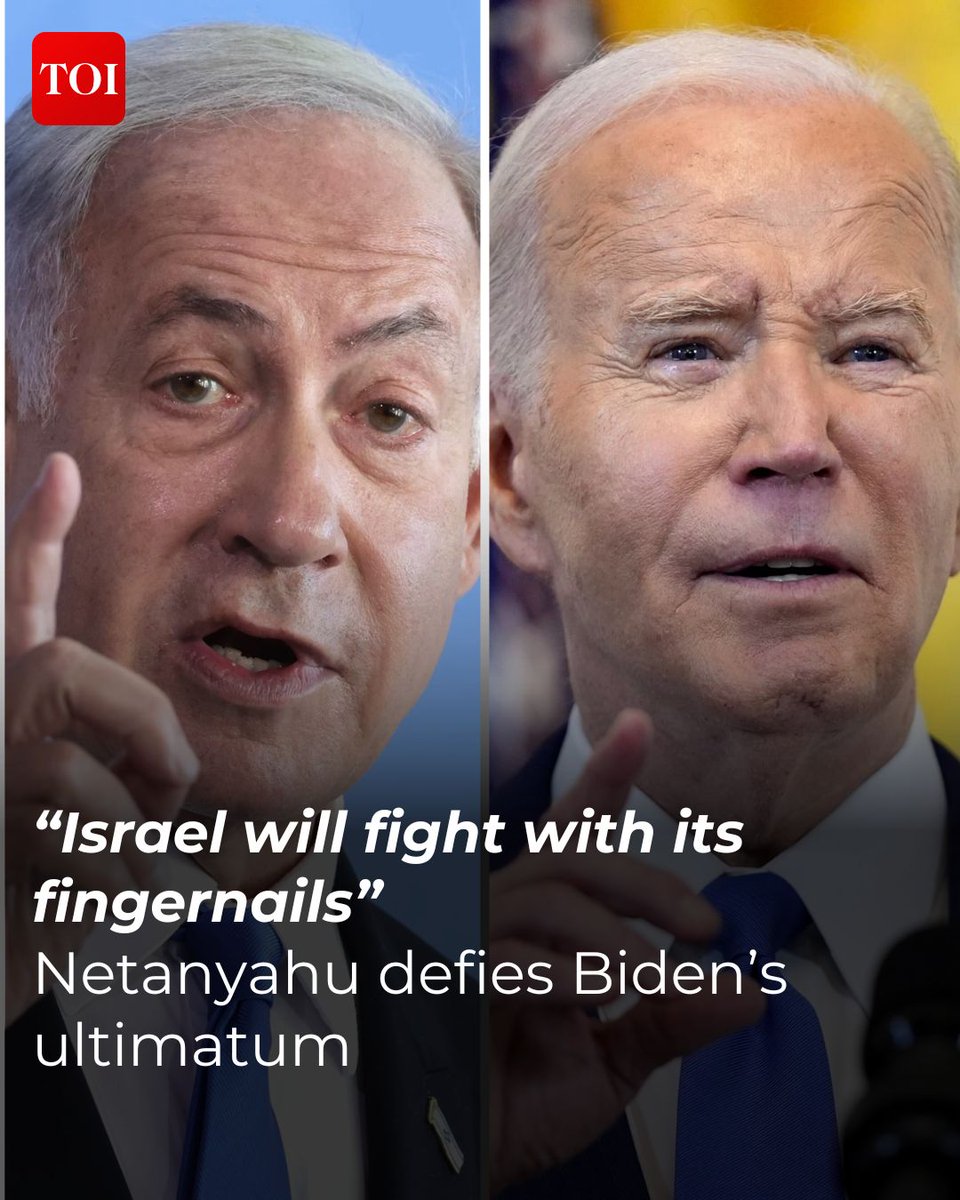 In a bold declaration, Israeli Prime Minister #BenjaminNetanyahu has affirmed that Israel will persist with its military operations against Hamas in Gaza, regardless of objections from international allies, including the United States. Read more🔗toi.in/BN