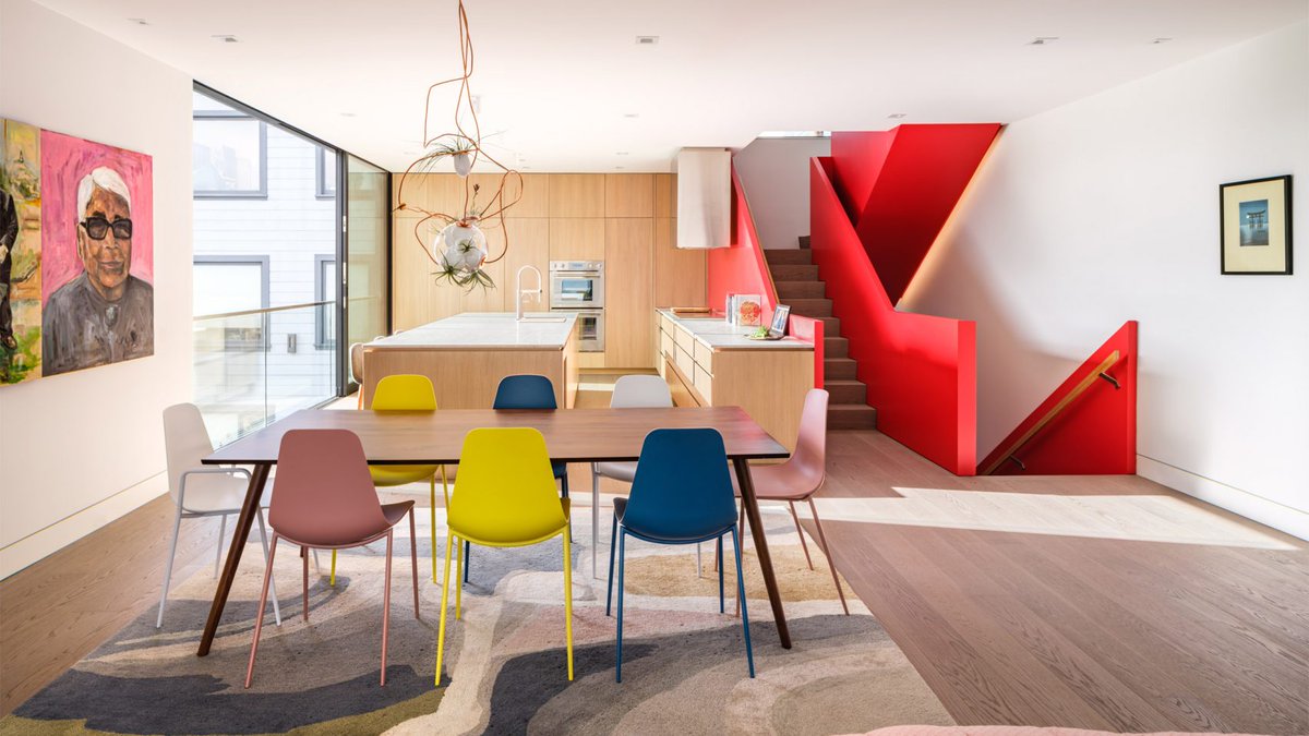 This home renovation in San Francisco features a four-storey, red staircase: dezeen.com/2023/05/26/dum…