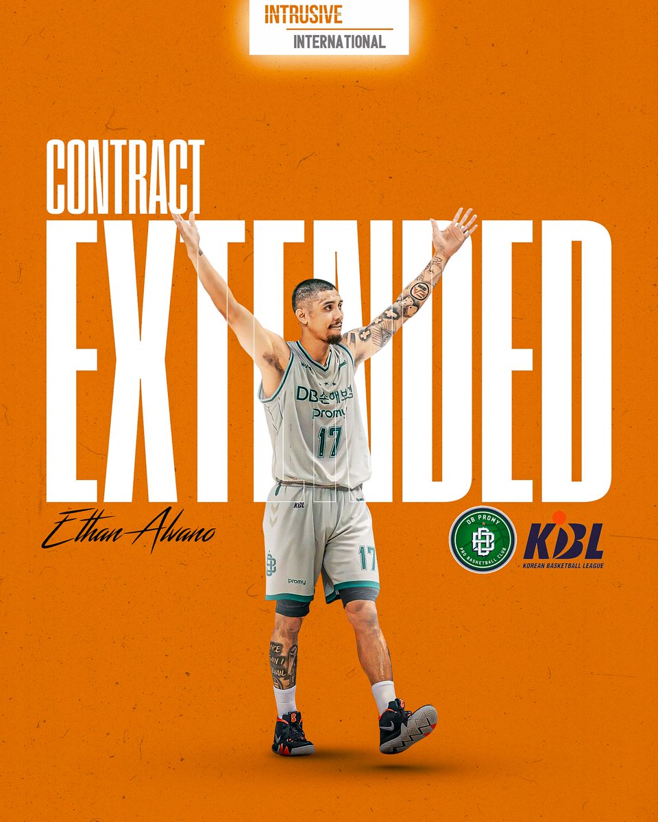 The MVP is back! @EthanAlvano has signed a multi-year extension to stay with @KBL_official Regular Season Champions DB Promy! Congrats Ethan! 

#BeIntrusive!💥 #IntrusiveINTL