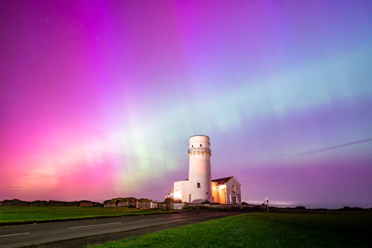 Light show over the Lighthouse Northern Lights over Hunstanton