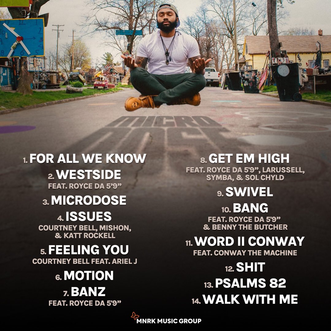 5-17 “Microdose” Tracklist 🍽️

Pre-Save lnk.to/Microdose 🔗