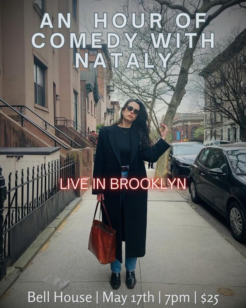 The Bell House (@bellhouseny) on Twitter photo FRI 5/17: Writer, performer, and standup <a href="/natyourcolor/">Nataly Aukar</a> headlines The Bell House!
Featuring opening sets by <a href="/MohanadElshieky/">Mohanad Elshieky</a> and <a href="/katieboylecomic/">Katie Boyle</a>!
Low Ticket Warning!
ποΈ: tinyurl.com/ytczvb62 FRI 5/17: Writer, performer, and standup <a href="/natyourcolor/">Nataly Aukar</a> headlines The Bell House!
Featuring opening sets by <a href="/MohanadElshieky/">Mohanad Elshieky</a> and <a href="/katieboylecomic/">Katie Boyle</a>!
Low Ticket Warning!
ποΈ: tinyurl.com/ytczvb62