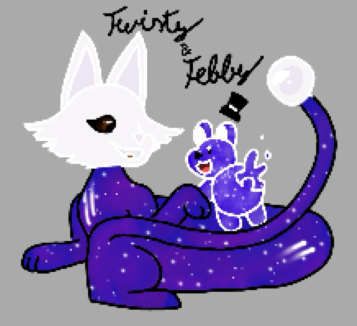 #Daradio figured things out and now I can digitally again, plus I let an urge guide me and I ended up drawing my own galaxy mammal with Febby !