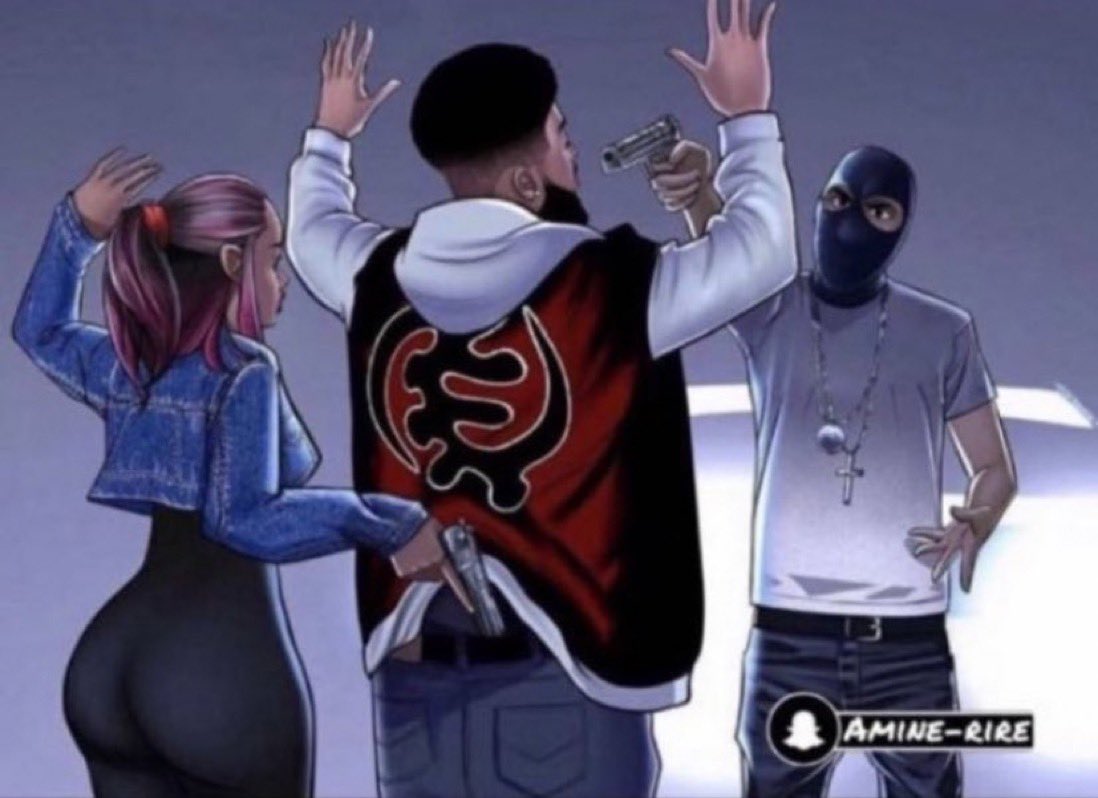 _tagaa_'s tweet image. moi en pleine émeute avec ma meuf quand on croise les opps🖕🏽mais qu’au lieu d’utiliser son gros pétard qui lui sert de cul elle utilise le gun qui était au fond de mon cul