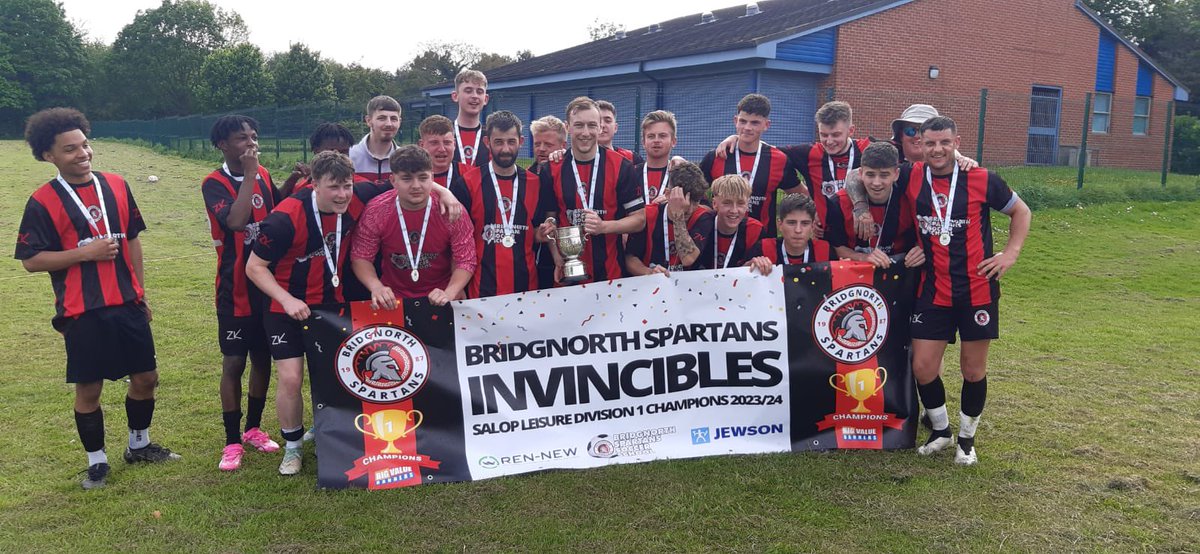 Congratulations to @BNorthSpartans who are crowned @SalopLeisure Division 1 Champions and are unbeaten this season👏🏆