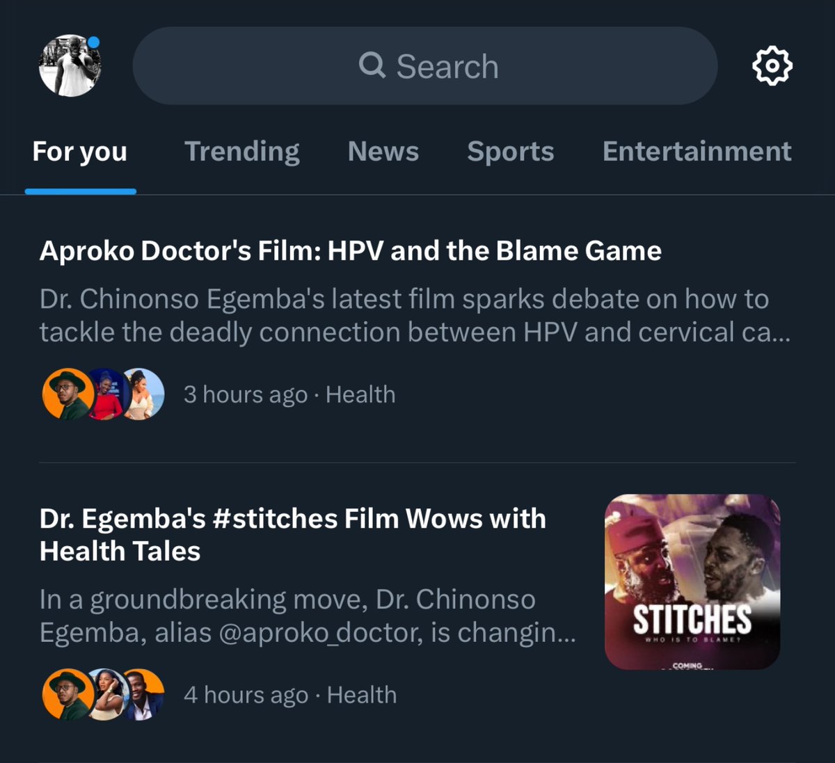 HPV is trending! People are having conversations about one of the biggest killers of women in Nigeria. My hands are shaking! Storytelling really works! Thank you!